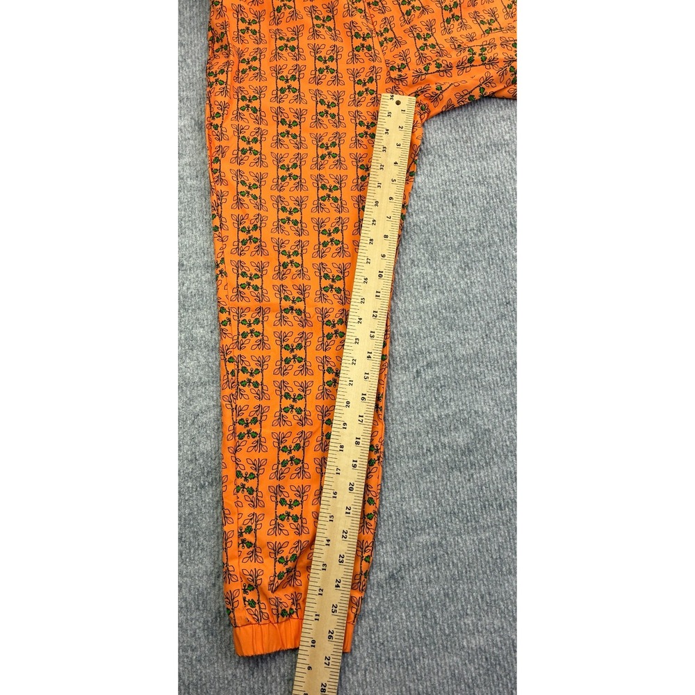 SHEIN X Womens S Orange Floral Jumpsuit Long Sleeve Jogger NWT Botanical - Picture 7 of 10